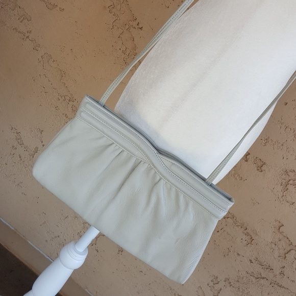 Ande - Vintage Gray Leather Clutch/Crossbo… - Picture 4 of 6